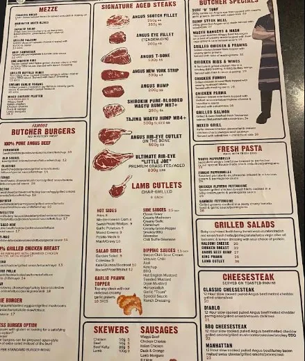 Menu, Macelleria Newtown