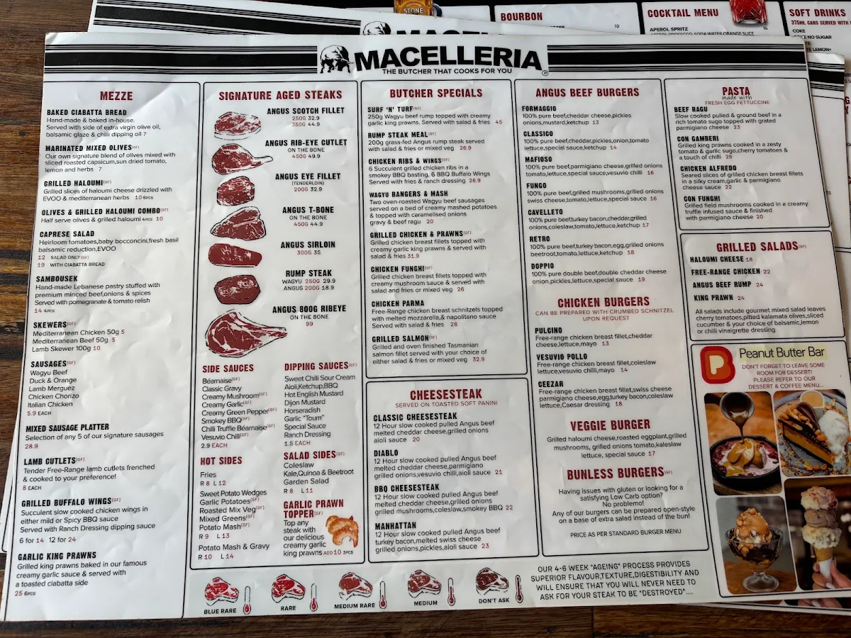 Menu, Macelleria Newtown