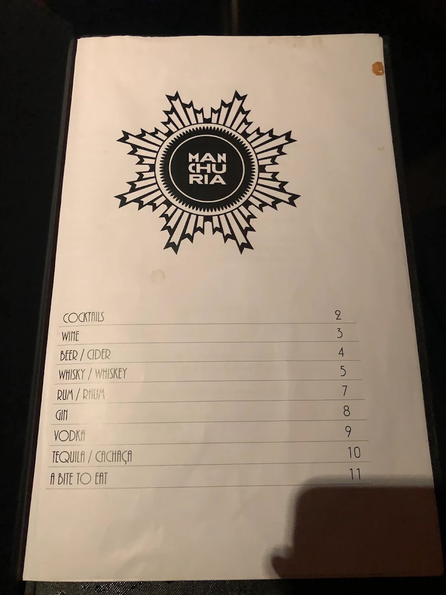 Menu, Manchuria