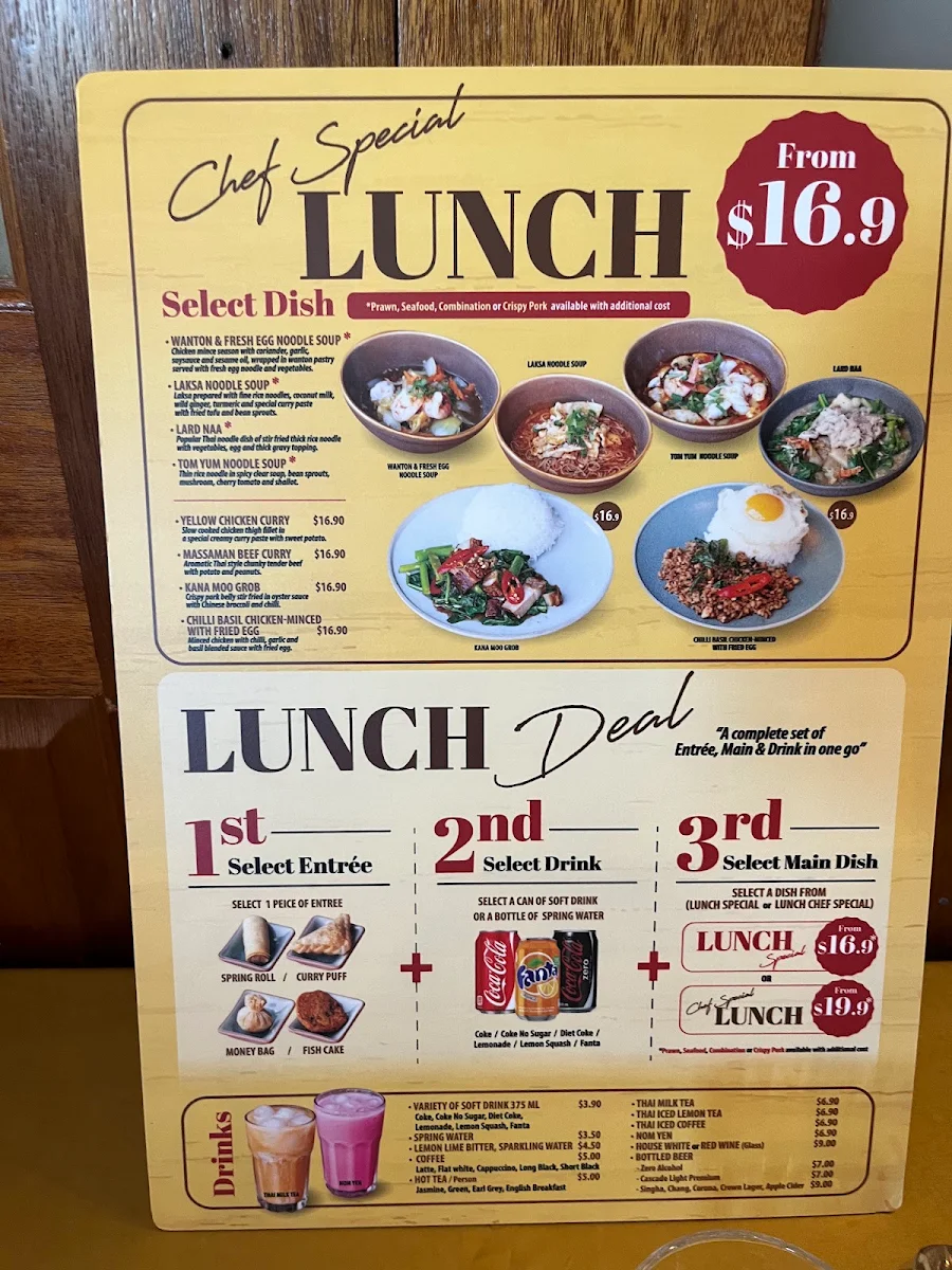 Menu, La Thai