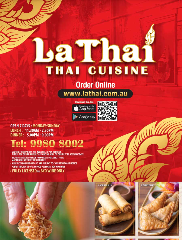 Menu, La Thai