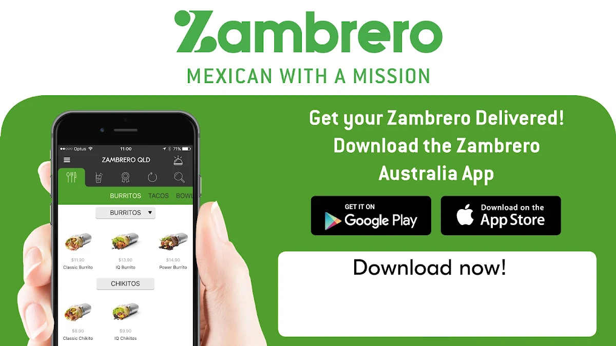 Menu, Zambrero North Lakes