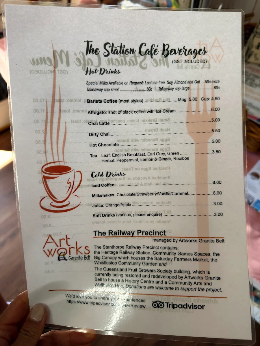 Menu, Artworks Granite Belt
