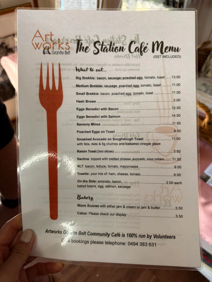Menu, Artworks Granite Belt