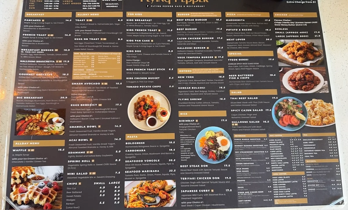 Menu, Flying Pepper
