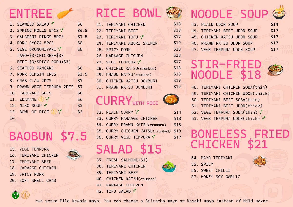 Menu, Mayomayo sushi