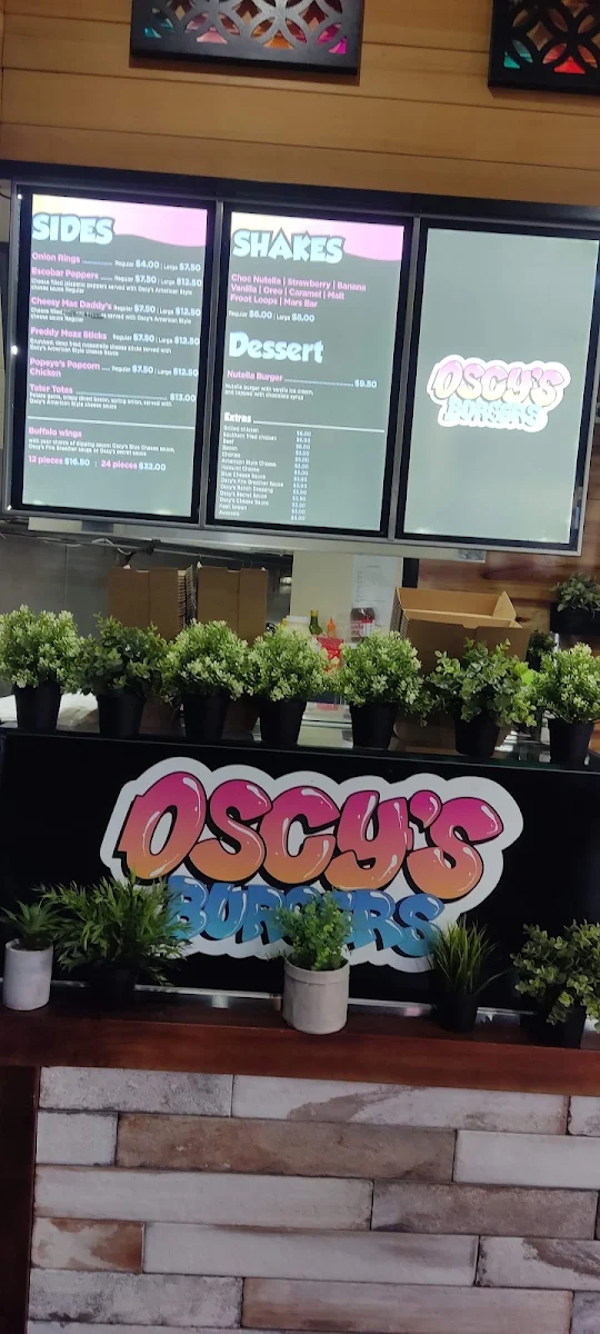 Menu, Oscy's Burgers Greenway