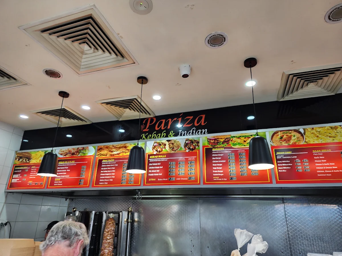 Menu, Pariza Kebab & Indian