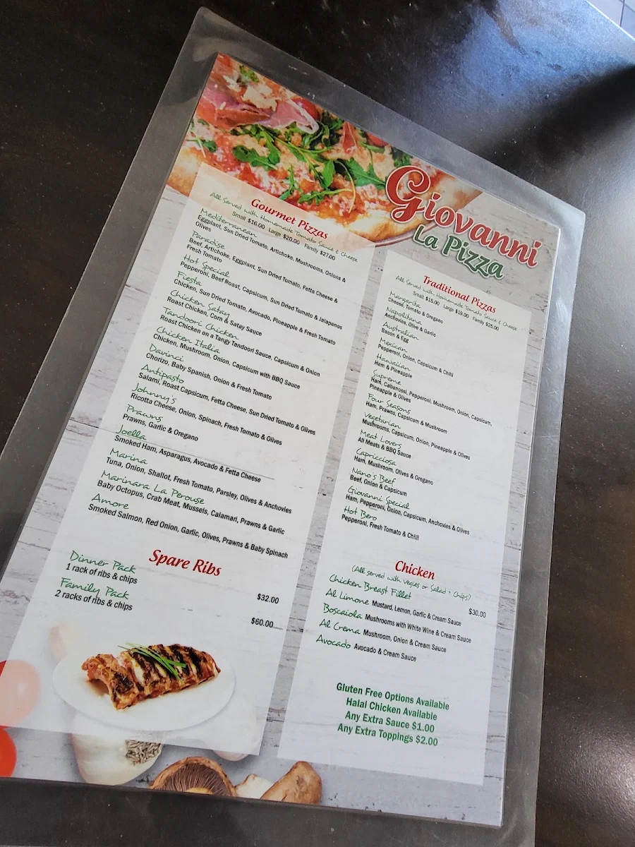 Menu, Giovanni La Pizza