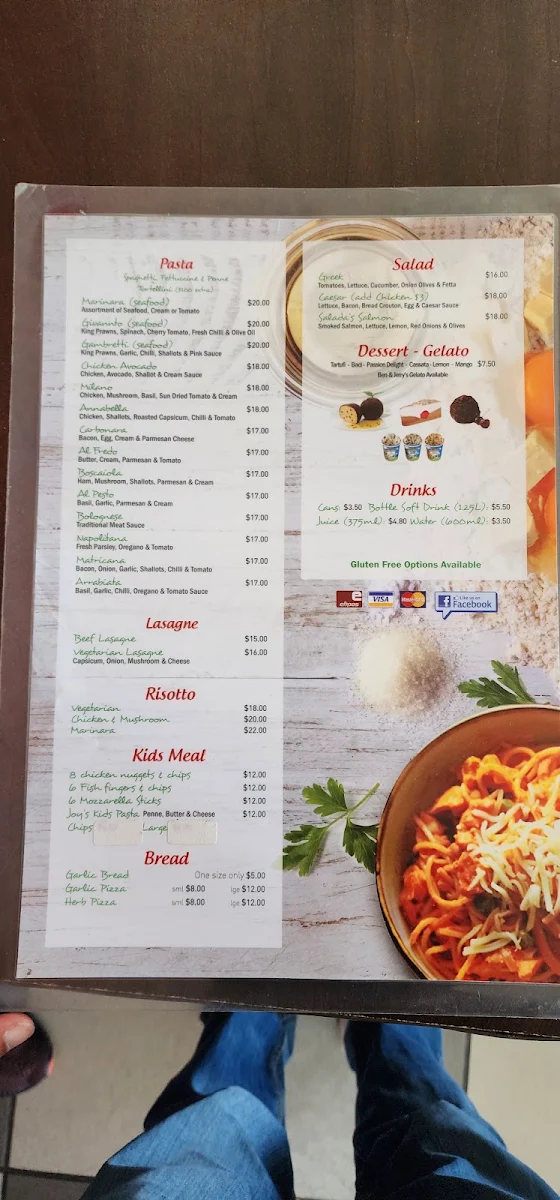 Menu, Giovanni La Pizza