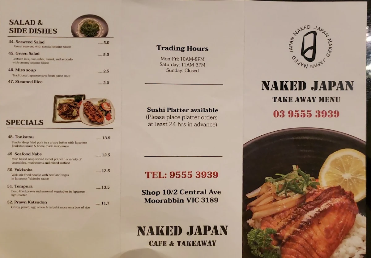 Menu, Naked Japan