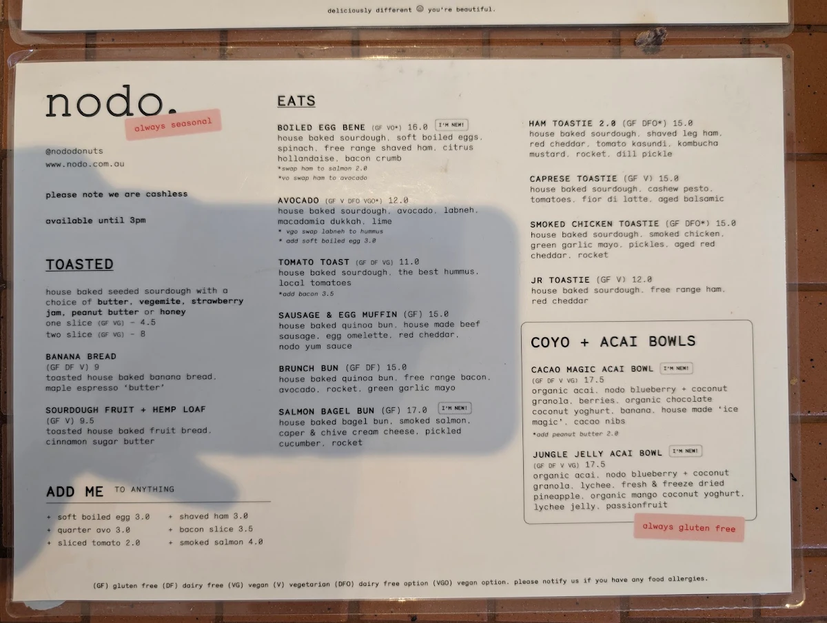 Menu, Nodo Everton Park