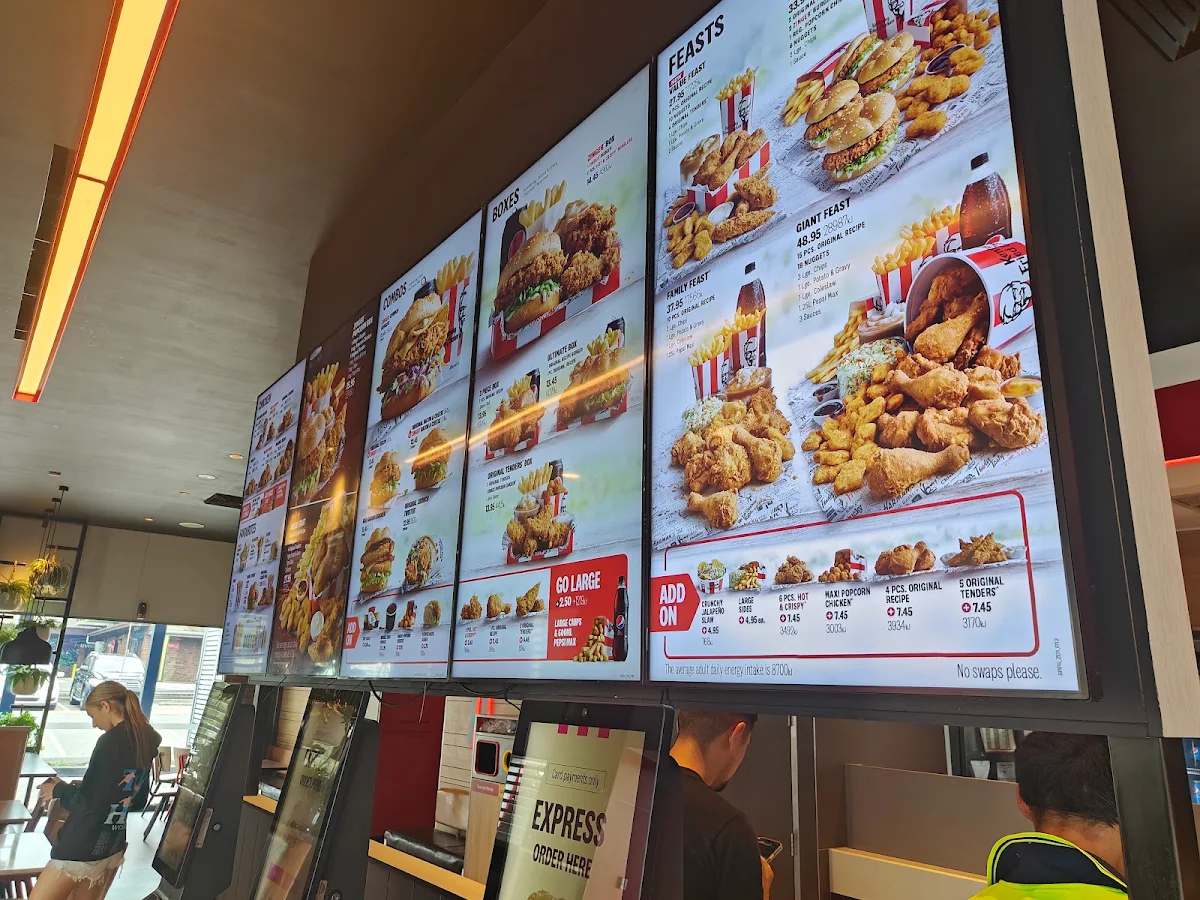 Menu, KFC St Clair