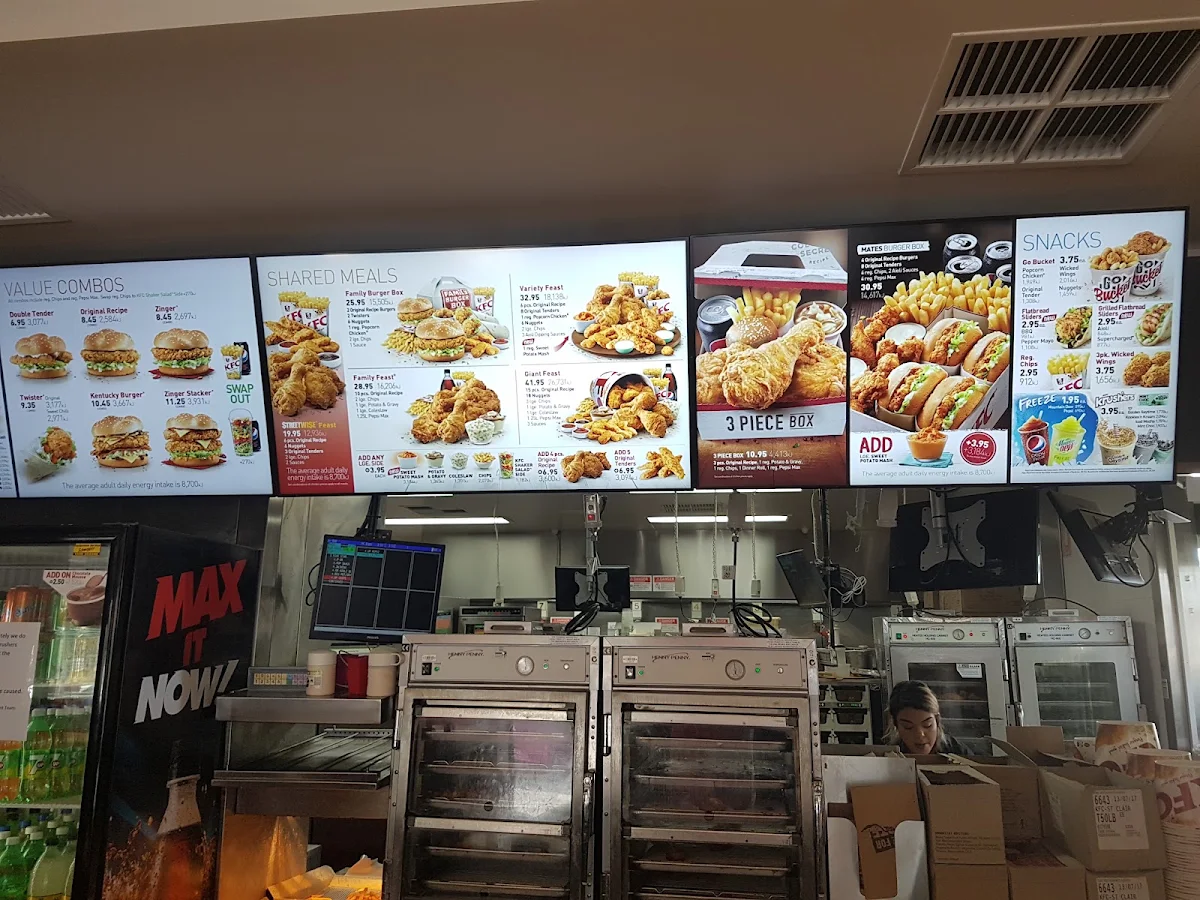 Menu, KFC St Clair