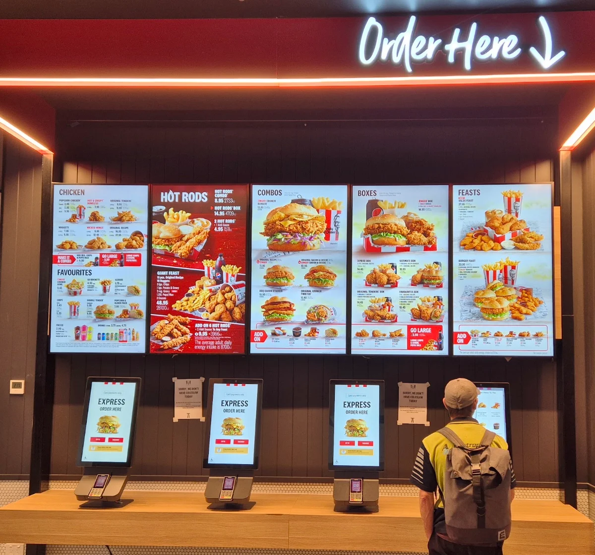 Menu, KFC Frankston Bayside