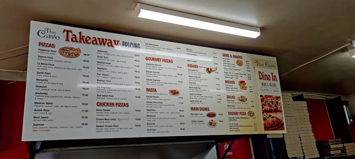 Menu, DJ's Cafe & Takeaway
