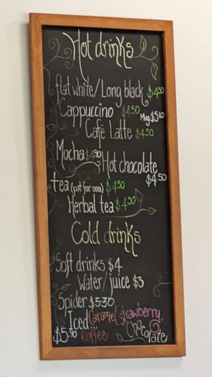 Menu, Rainforest Inn