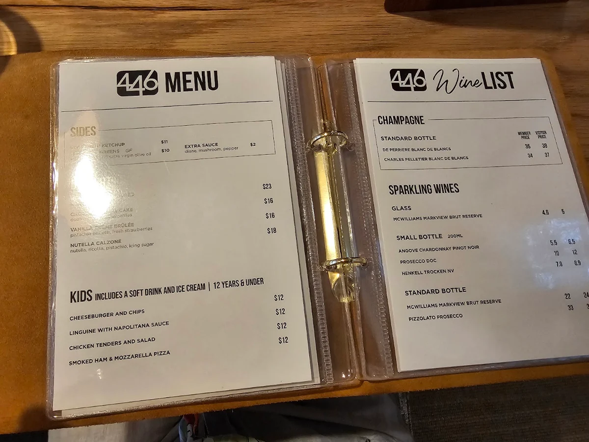 Menu, Shades on Victoria Chatswood