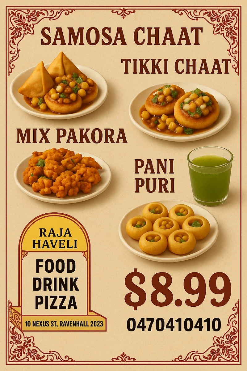 Menu, RAJA HAVELI FUNCTION HALL