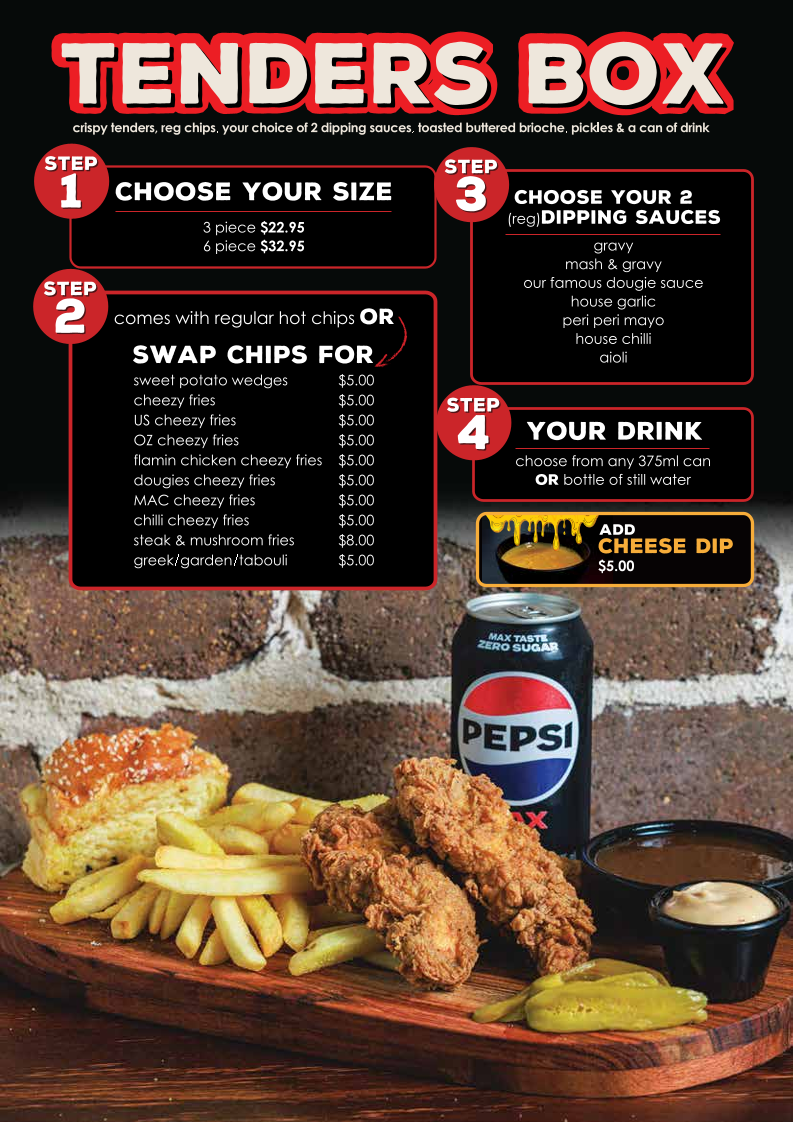 Menu, Dougies Grill Bankstown