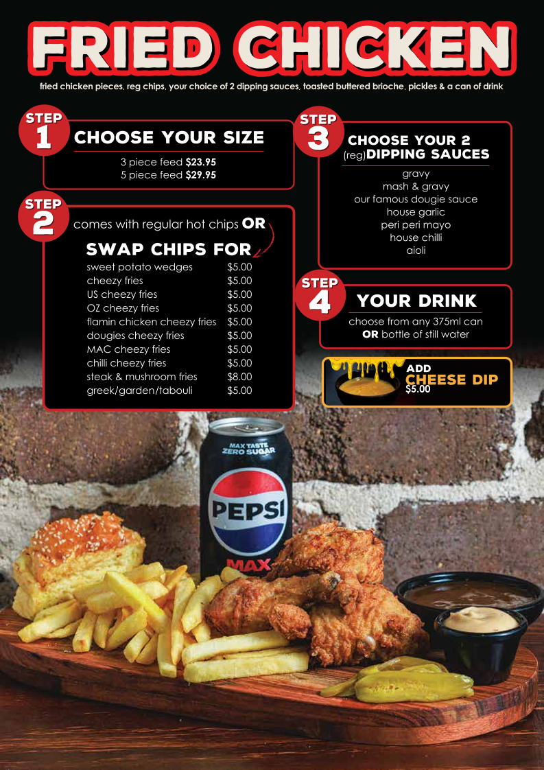 Menu, Dougies Grill Bankstown