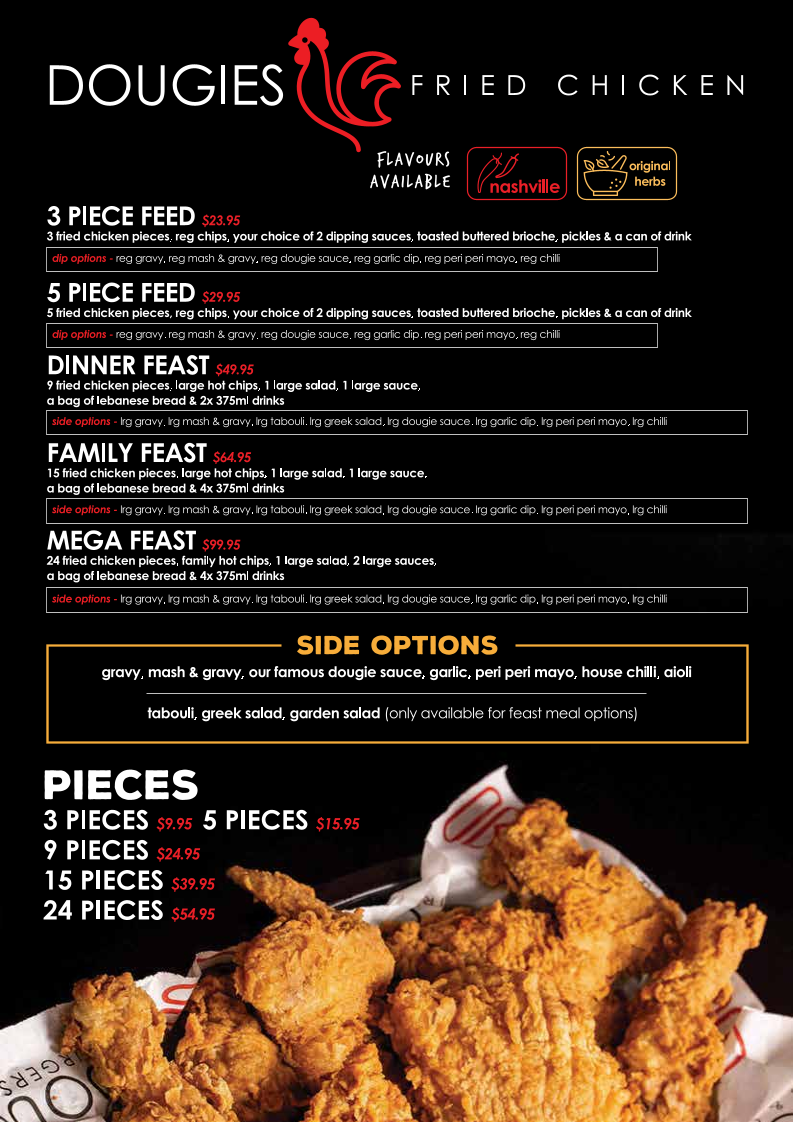Menu, Dougies Grill Bankstown