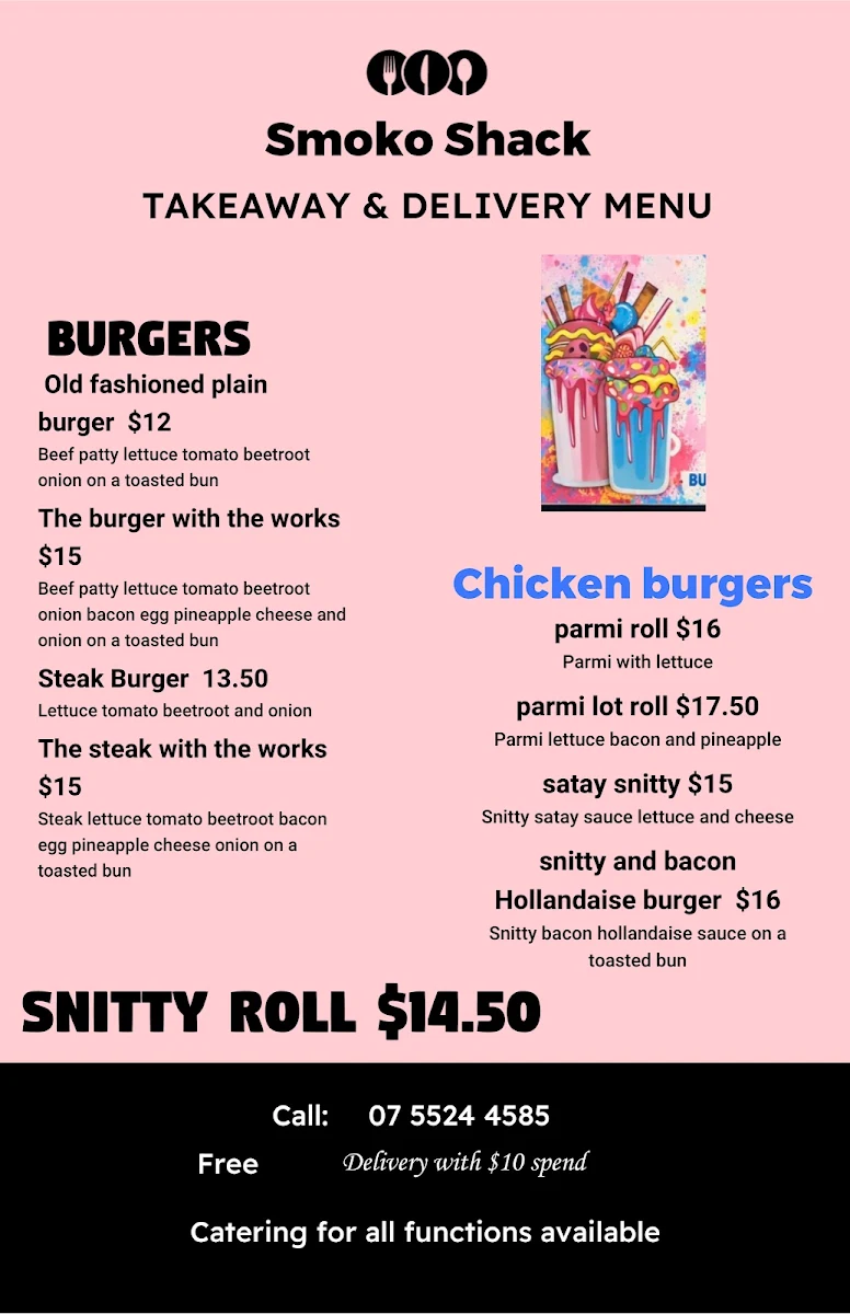 Menu, Smoko Shack