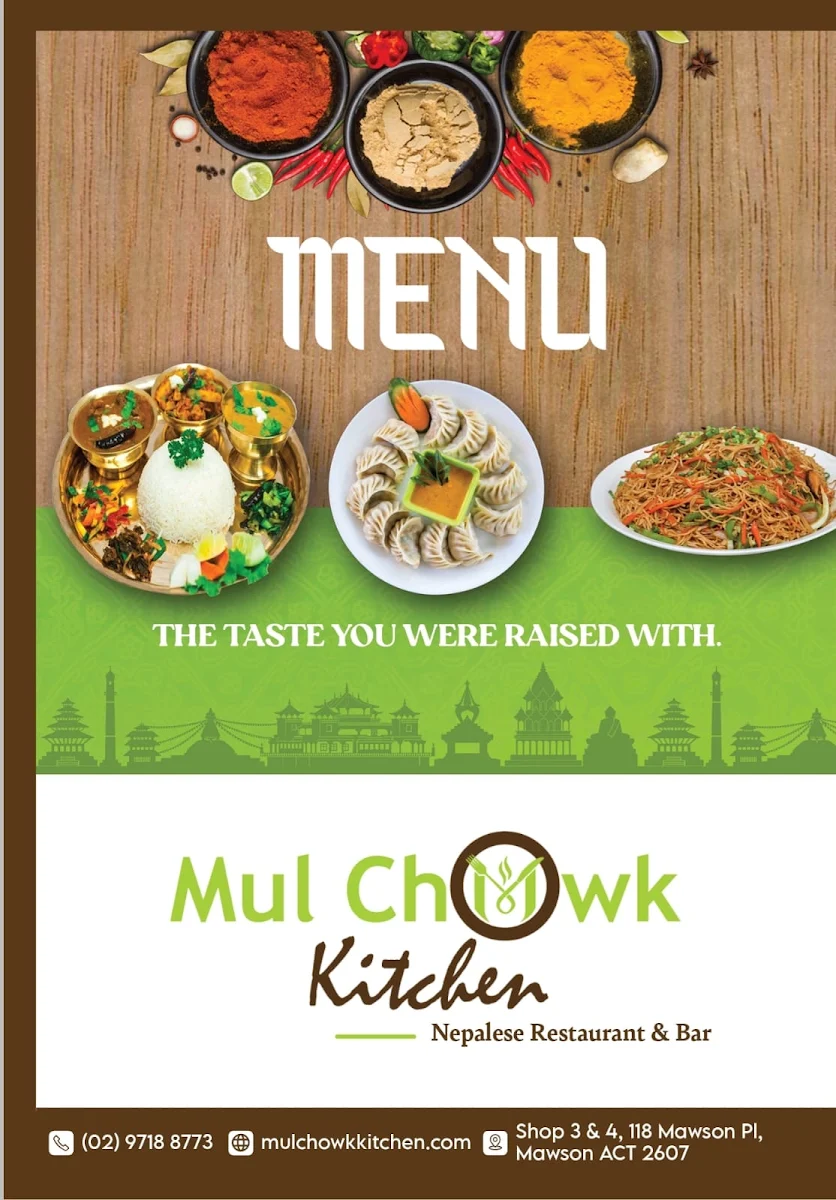 Menu, Mul Chowk Kitchen, Canberra