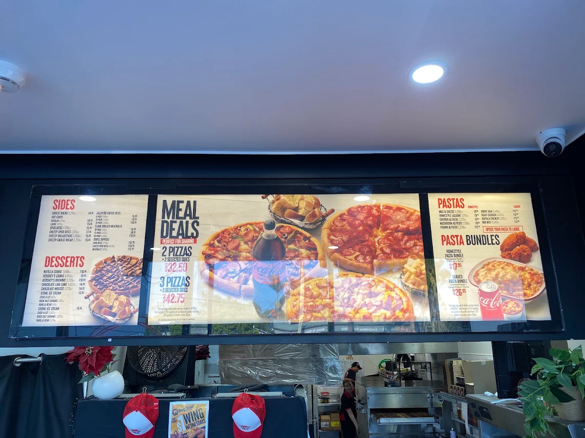 Menu, Pizza Hut Yamba