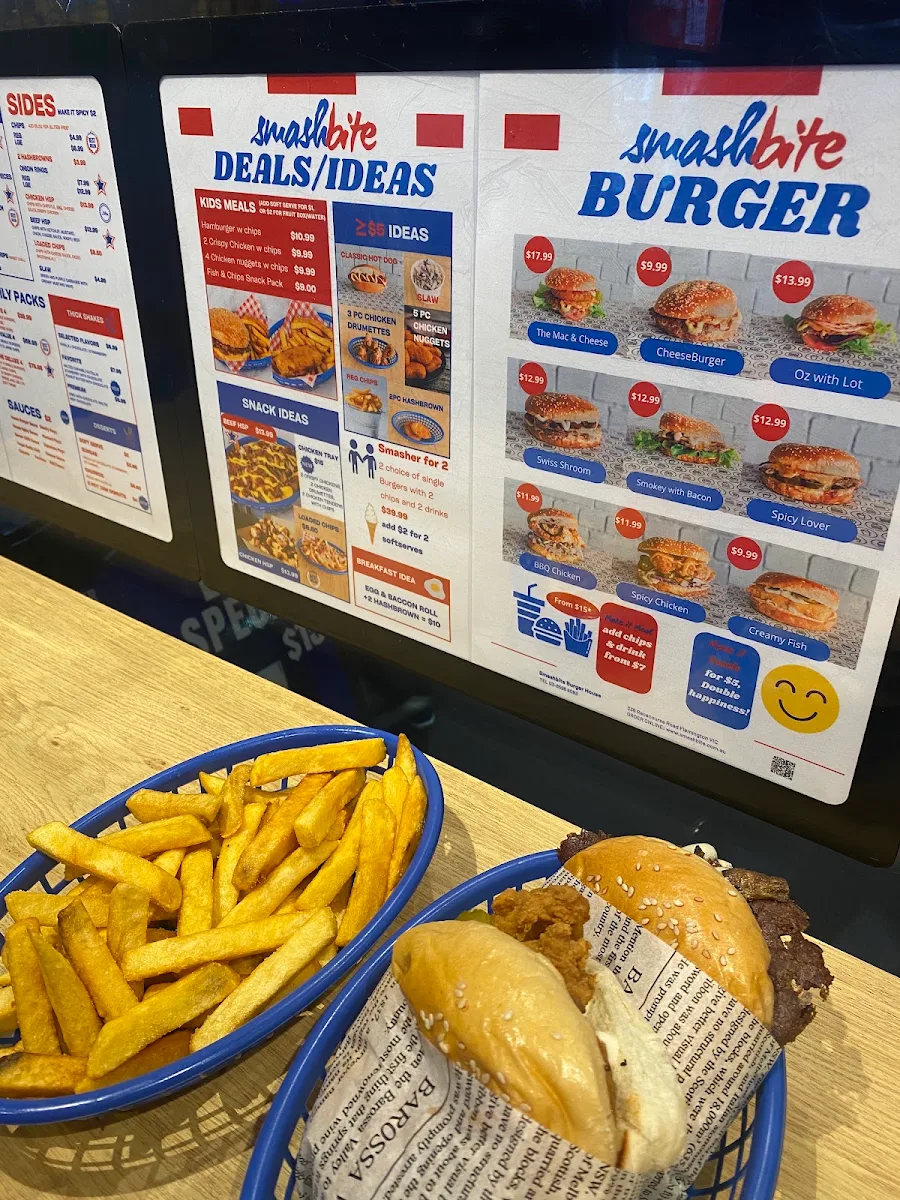 Menu, Smashbite Burger House