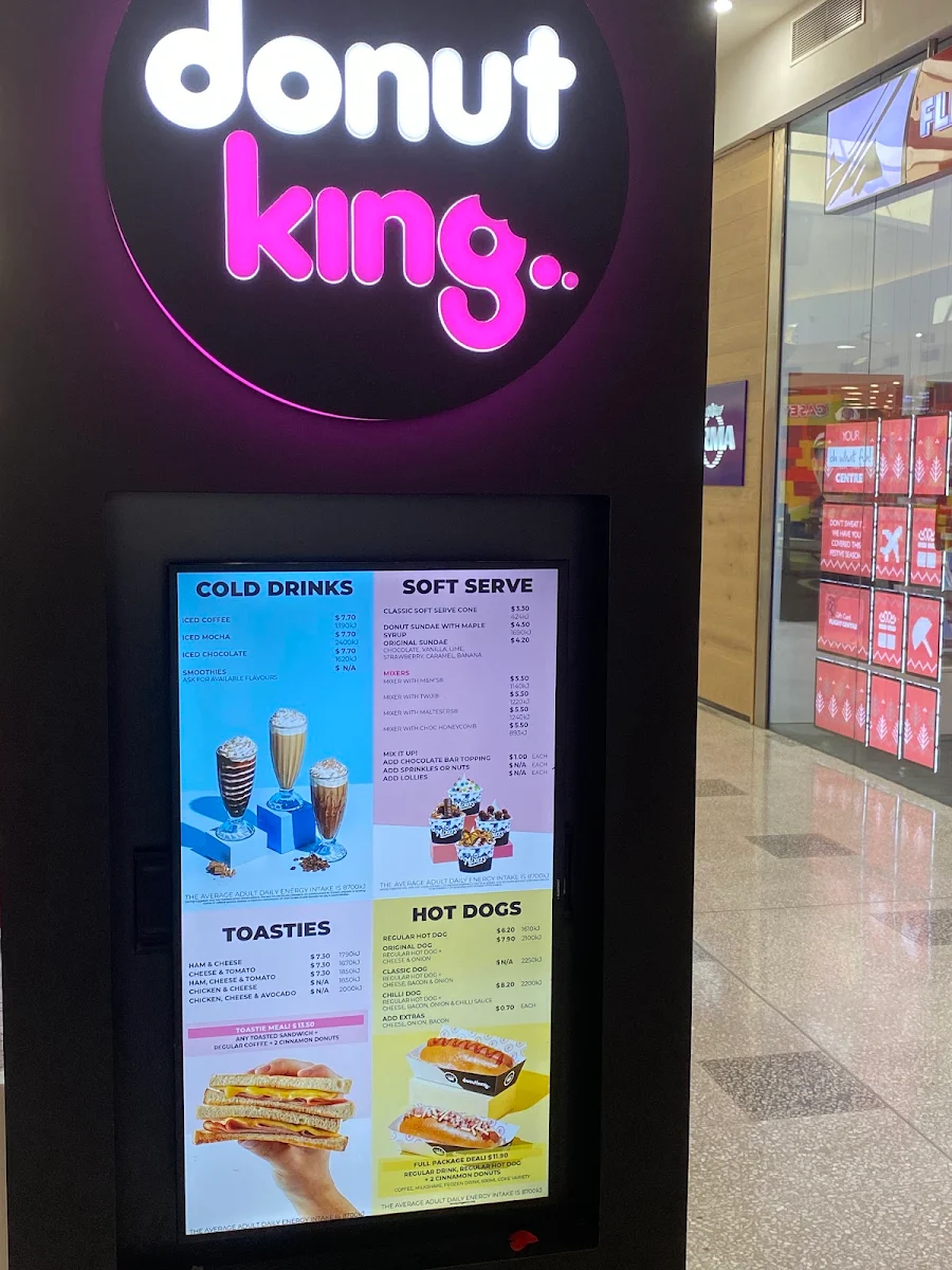 Menu, Donut King Tuggerah W/F 1108/1109