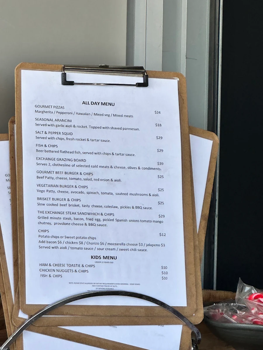 Menu, Exchange Bar