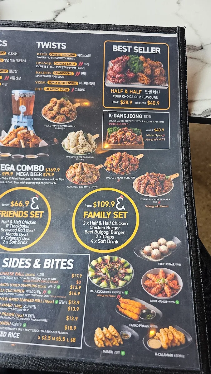 Menu, Korean Chicken & Beer