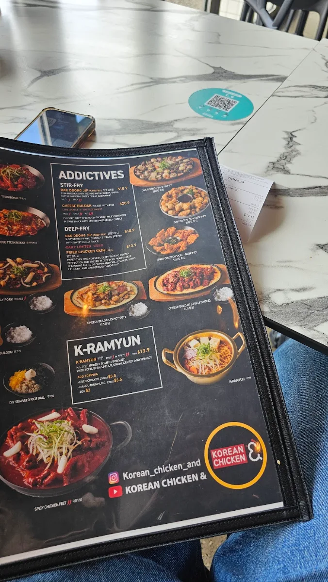 Menu, Korean Chicken & Beer