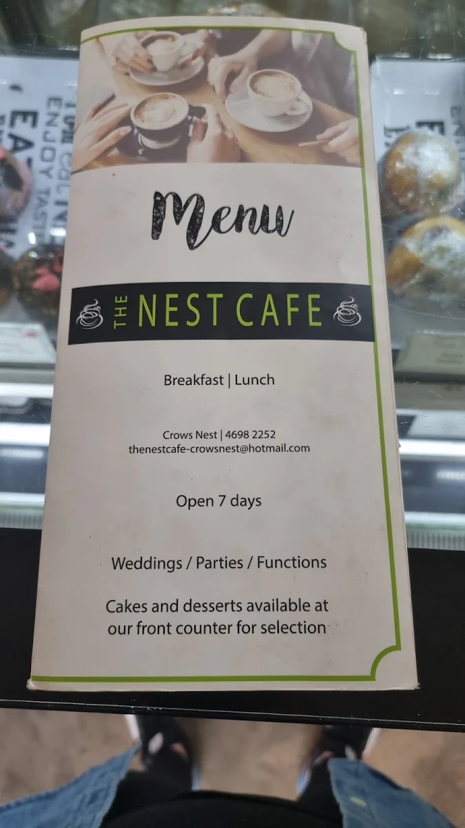 Menu, The Nest Cafe