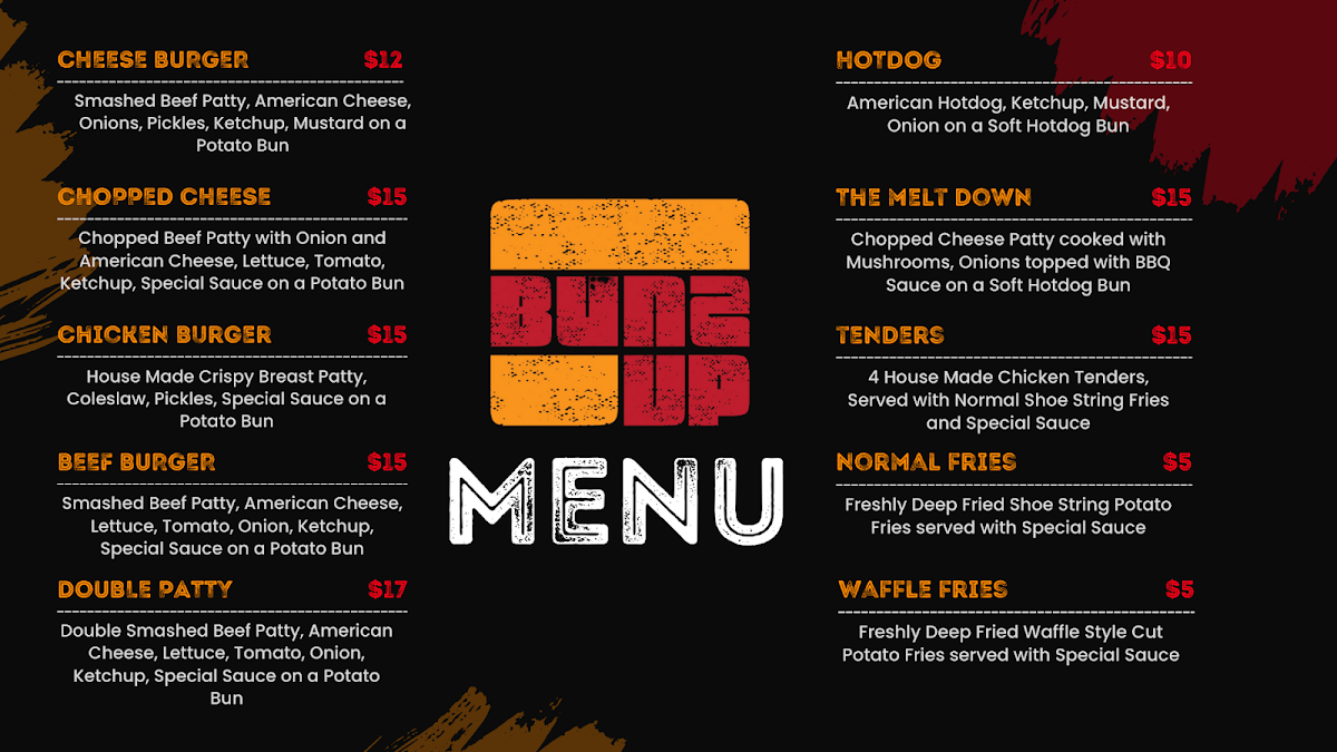 Menu, Bunz Up