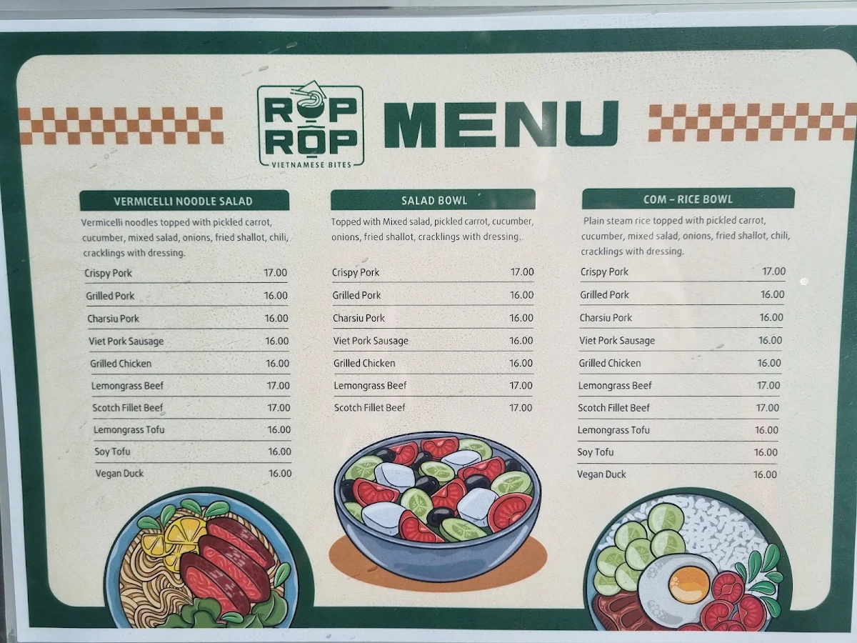 Menu, ROP ROP