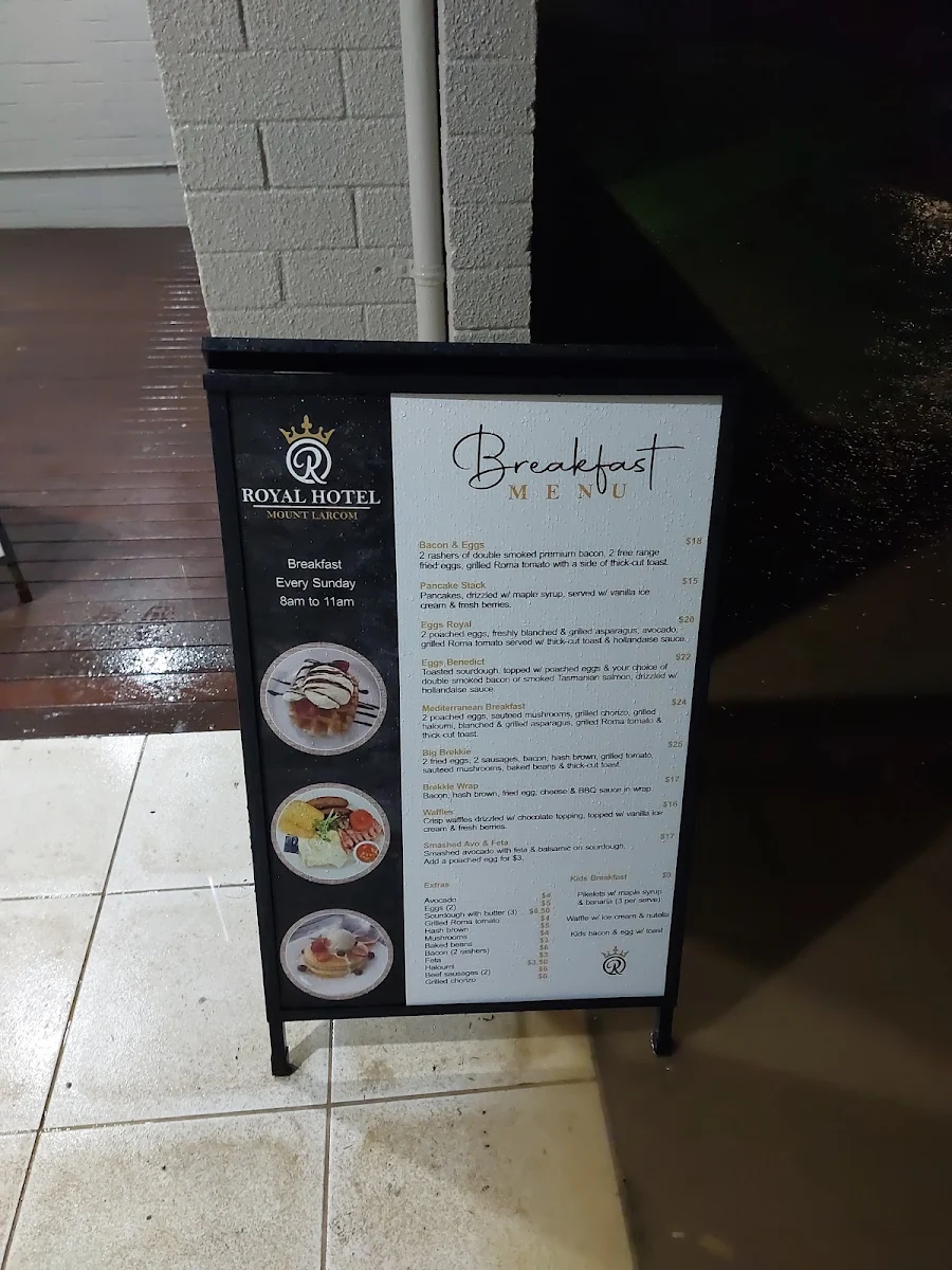 Menu, Mount Larcom Cafe