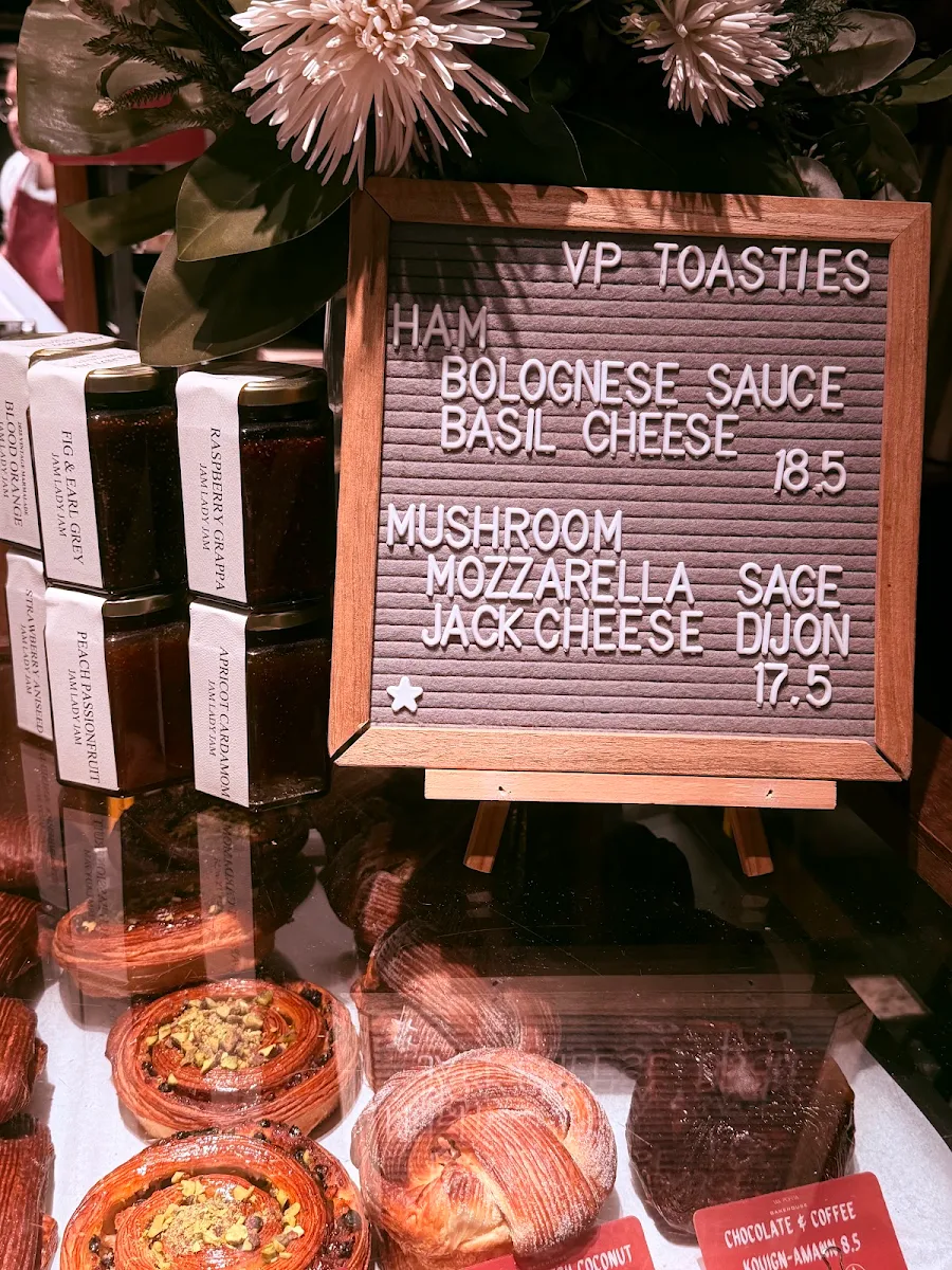 Menu, Via Porta Bakehouse