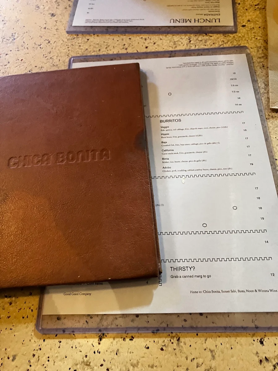 Menu, Chica Bonita Manly
