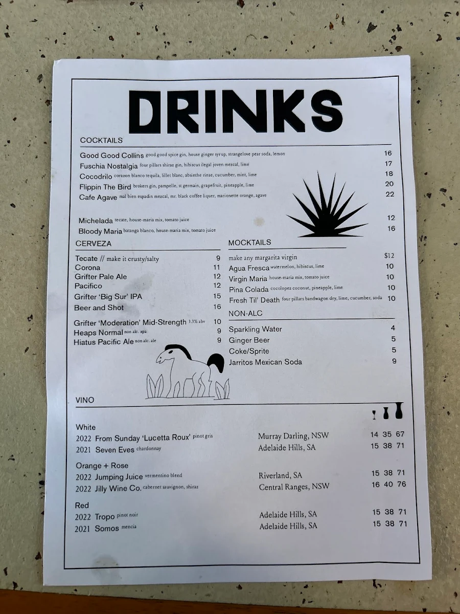 Menu, Chica Bonita Manly