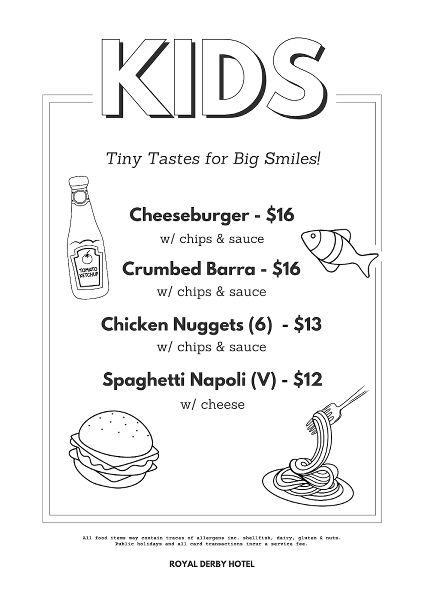 Menu, Royal Derby Hotel