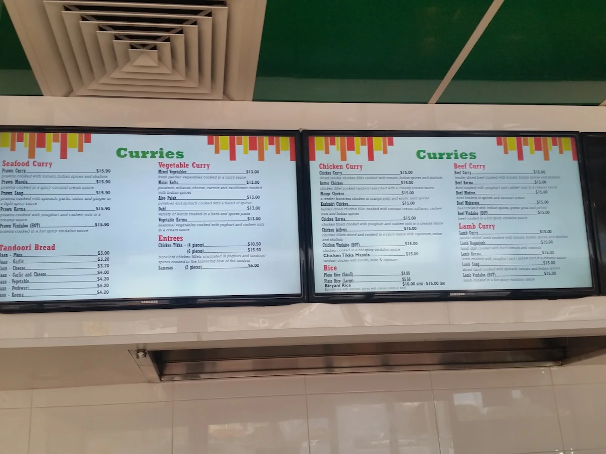 Menu, The Curry House