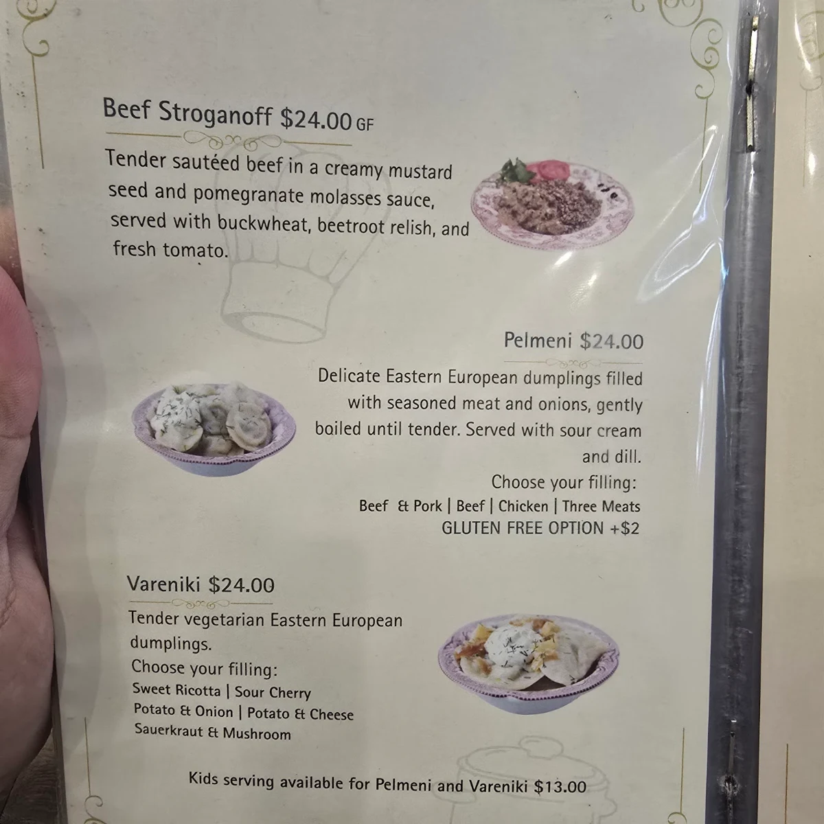 Menu, Gastronome European Deli