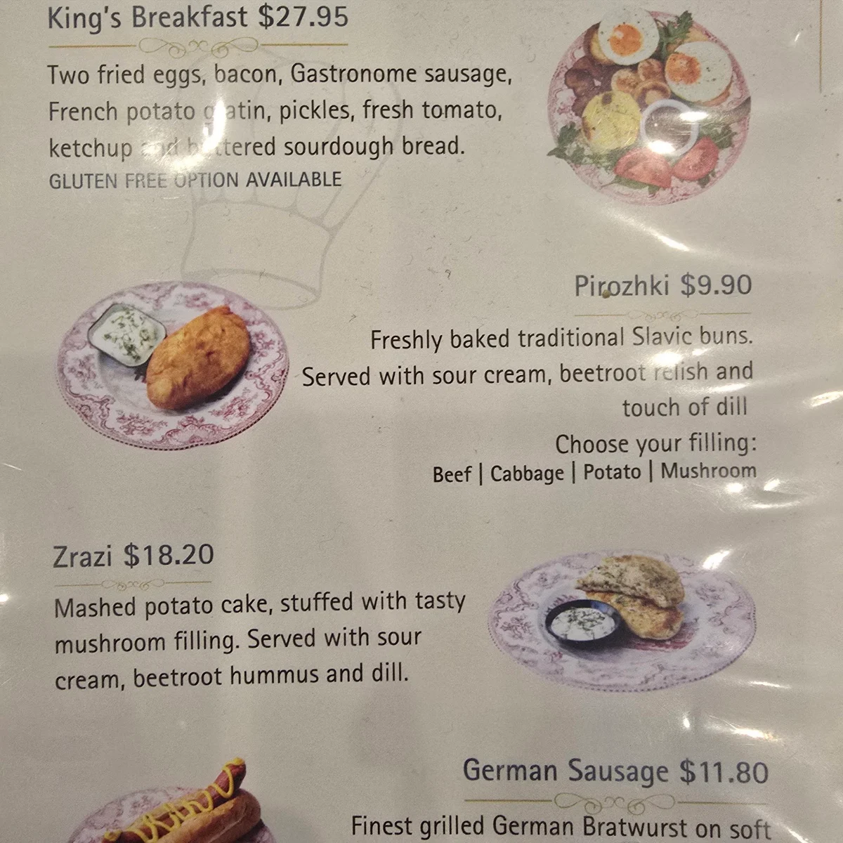 Menu, Gastronome European Deli