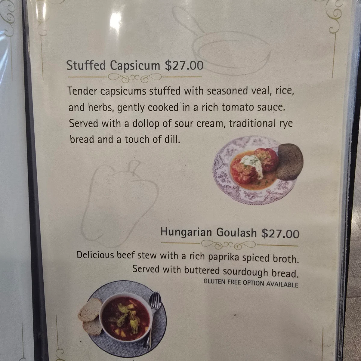 Menu, Gastronome European Deli