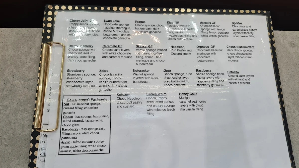 Menu, Gastronome European Deli