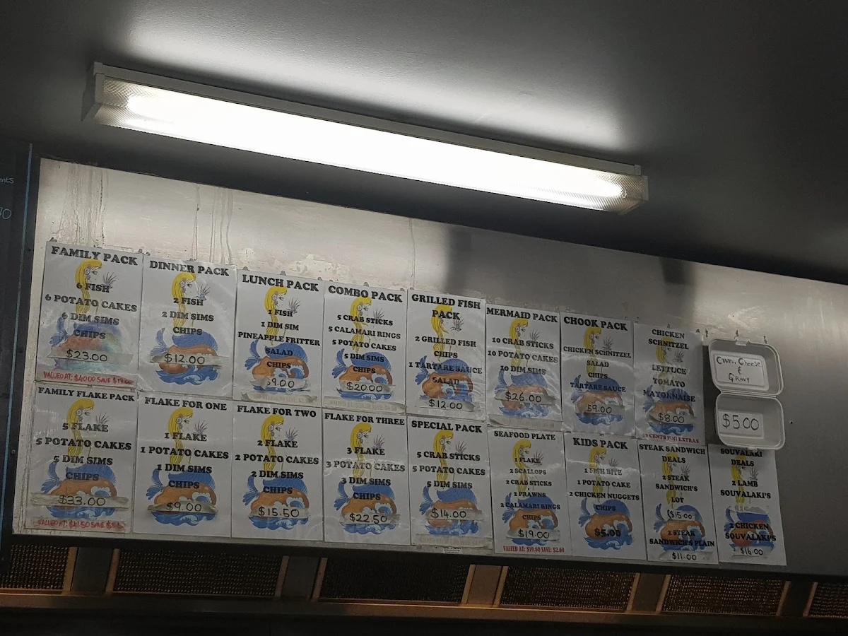 Menu, Seashells Fish and Chip Shop