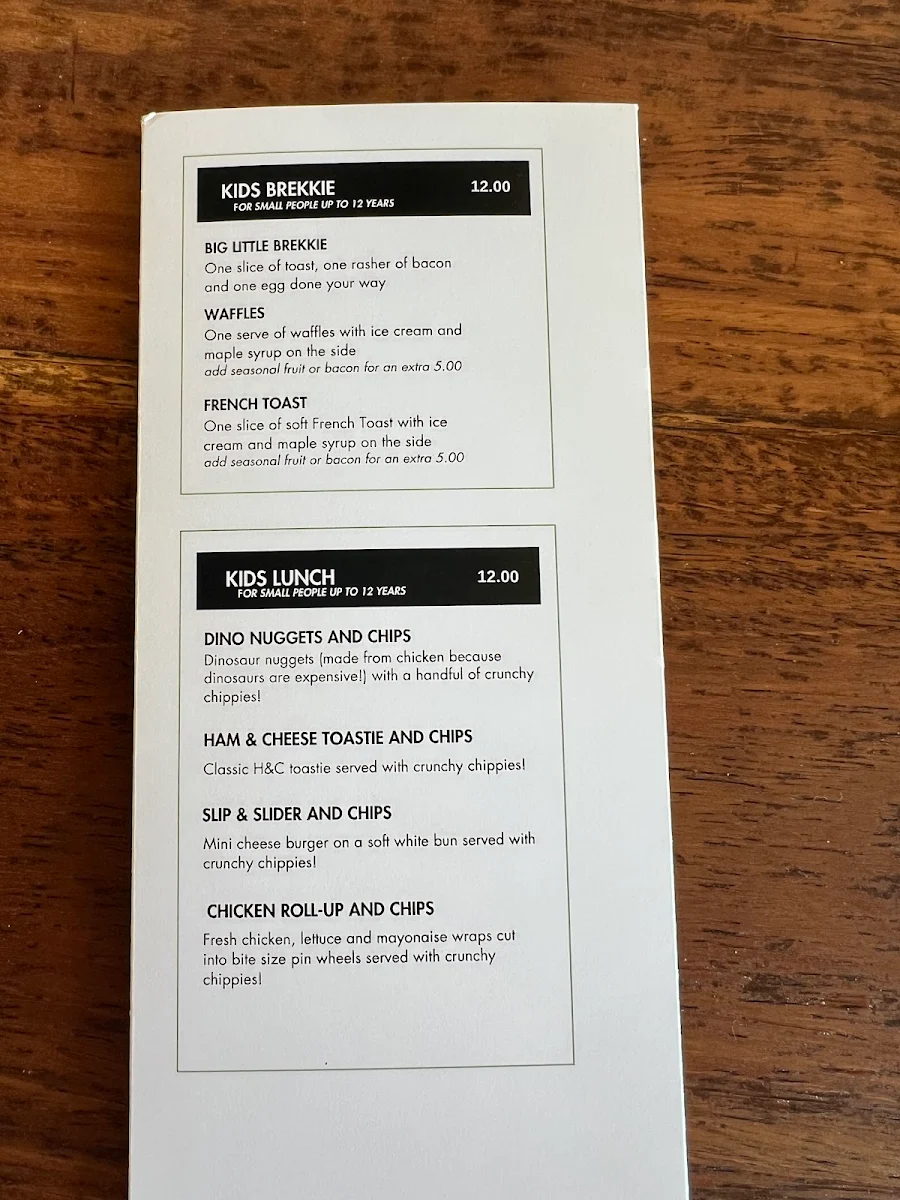 Menu, Carpenters Garden Cafe