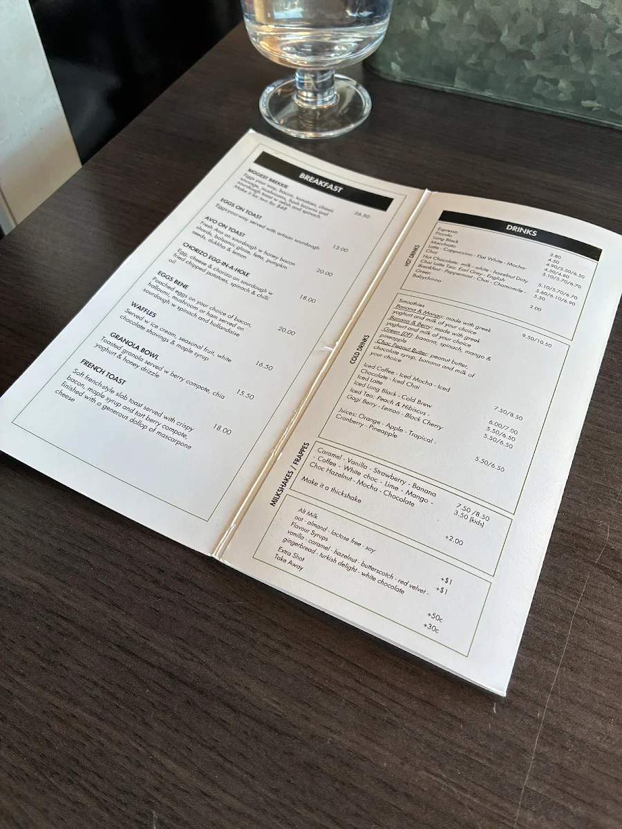 Menu, Carpenters Garden Cafe